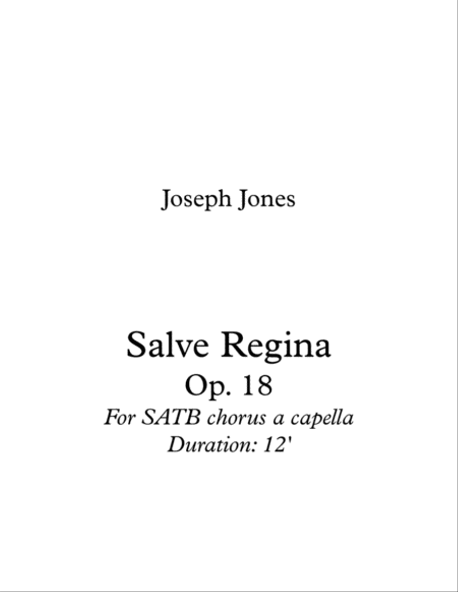Salve Regina, Op. 18 4-Part scores gallery preview page 1