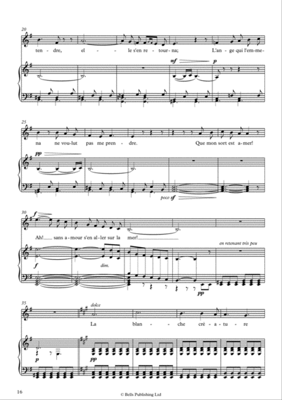 Sur les lagunes (Lamento), Op. 7 No. 3 (E minor) Voice Solo scores gallery preview page 2