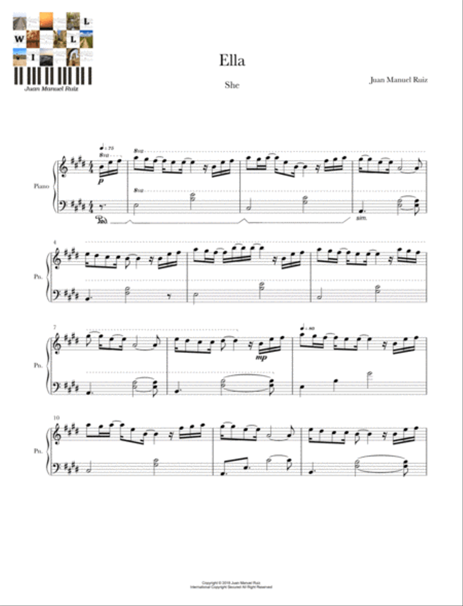 She Piano Solo scores gallery preview page 1