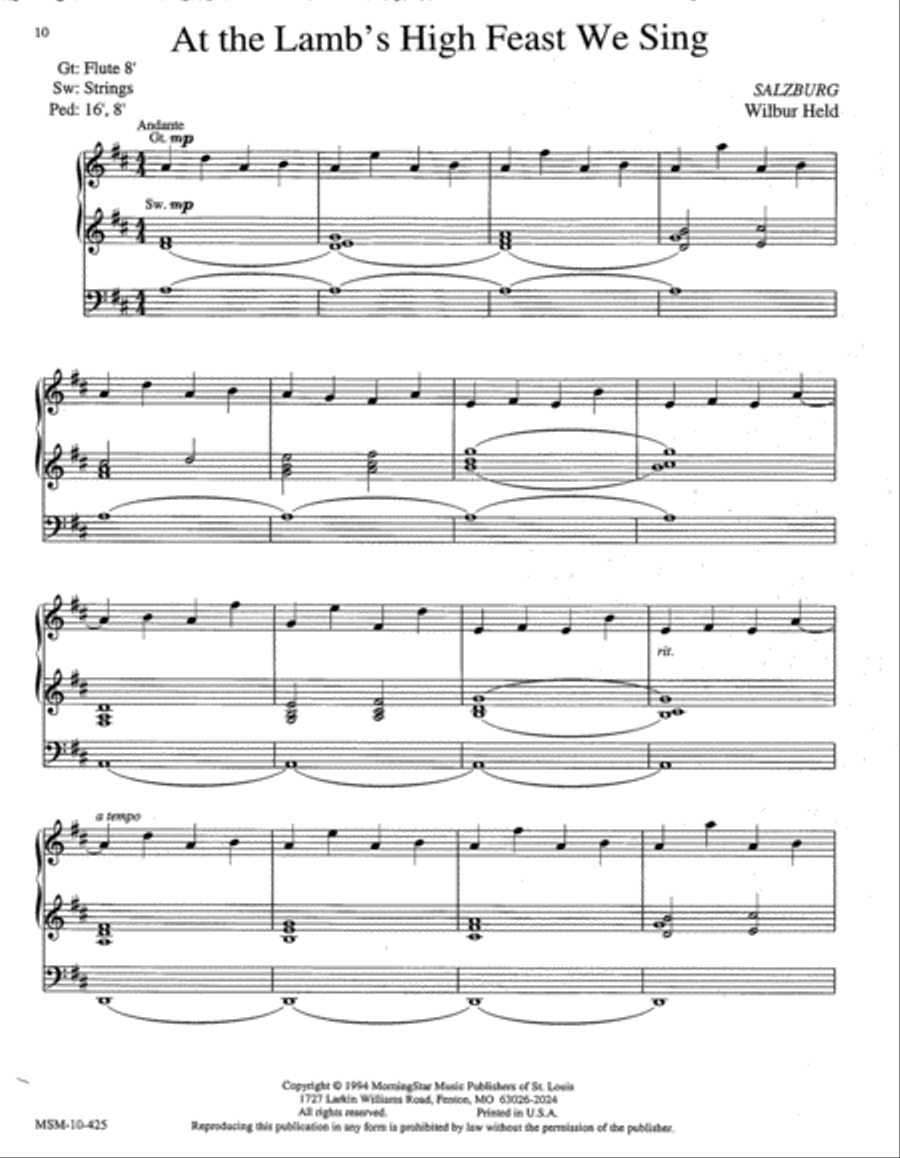 Music with Minimal Pedal - Easter and Pentecost Organ scores gallery preview page 3