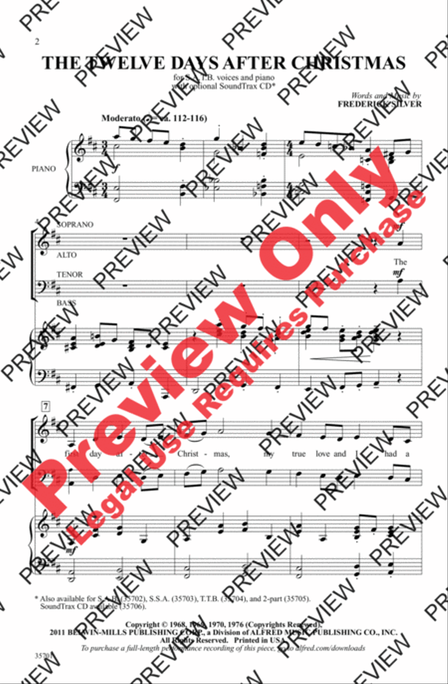 The Twelve Days After Christmas 4-Part scores gallery preview page 2