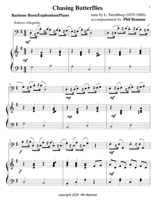 Chasing Butterflies-baritone horn/euphonium/piano