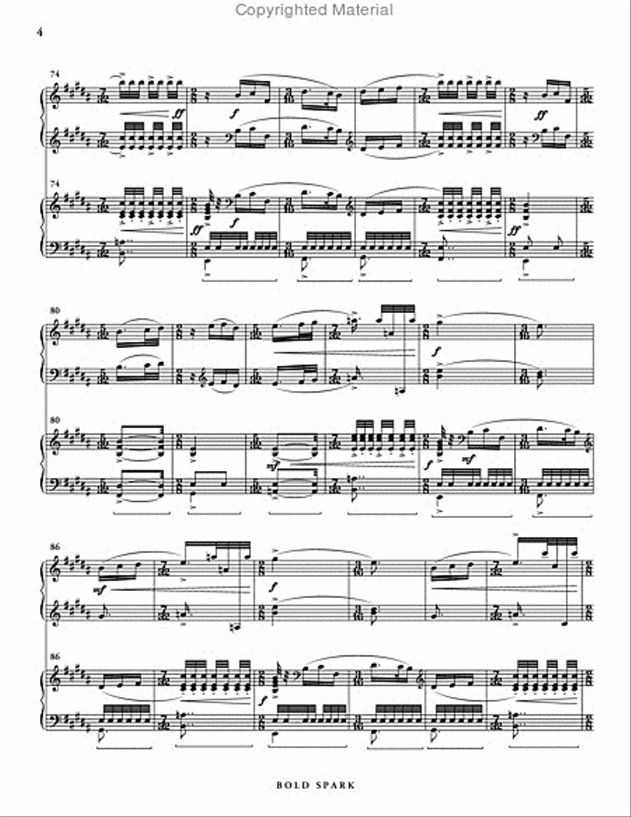 Bold Spark (score & parts) Piano Accompaniment scores gallery preview page 5