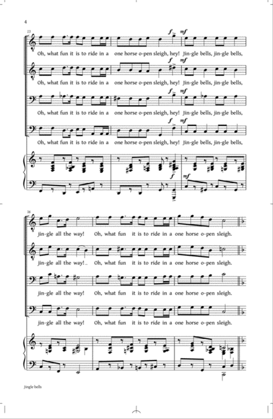 Jingle Bells TTBB scores gallery preview page 3