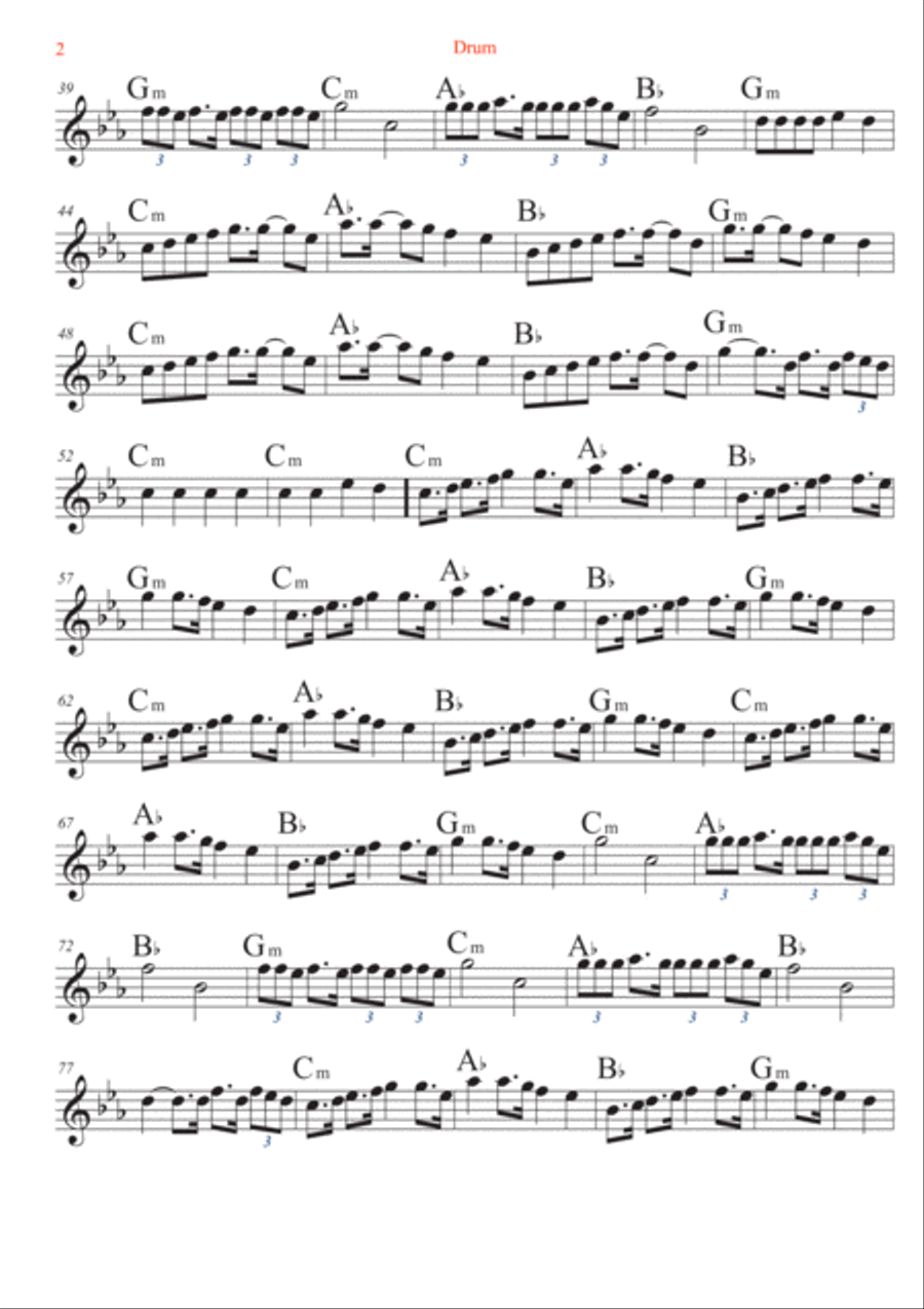 The Drum The Drum Alto Saxophone scores gallery preview page 2