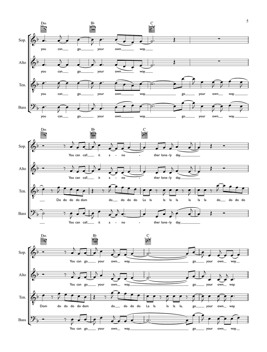 Go Your Own Way 4-Part scores gallery preview page 5