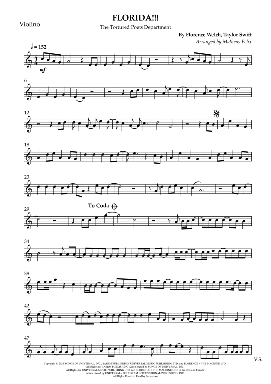 Florida!!! Violin Solo scores gallery preview page 1