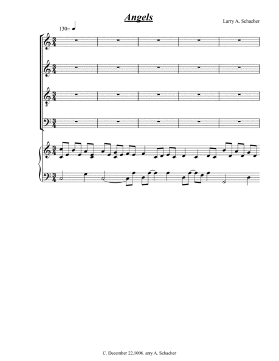 Angels (S.A.T.B.) 4-Part scores gallery preview page 1