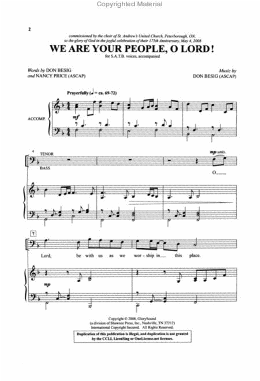 We Are Your People, O Lord! 4-Part scores gallery preview page 2
