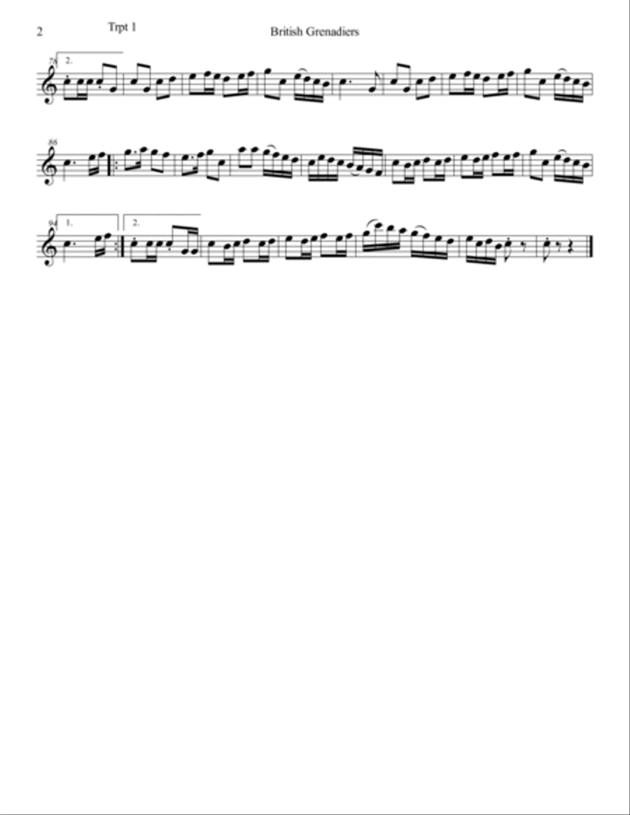 British Grenadiers Brass Ensemble scores gallery preview page 6