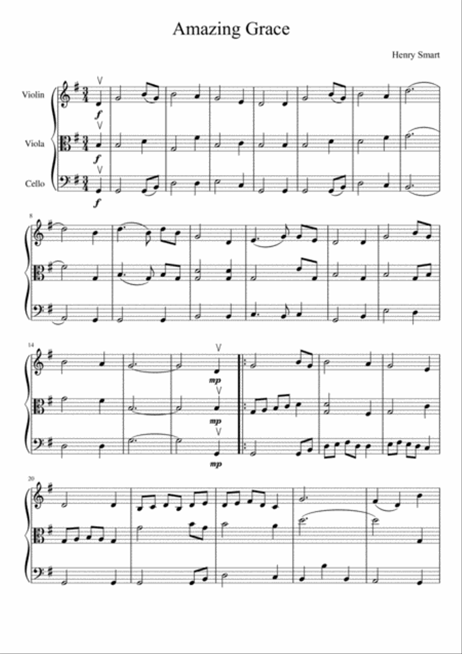 Amazing Grace Amazing Grace String Trio scores gallery preview page 2