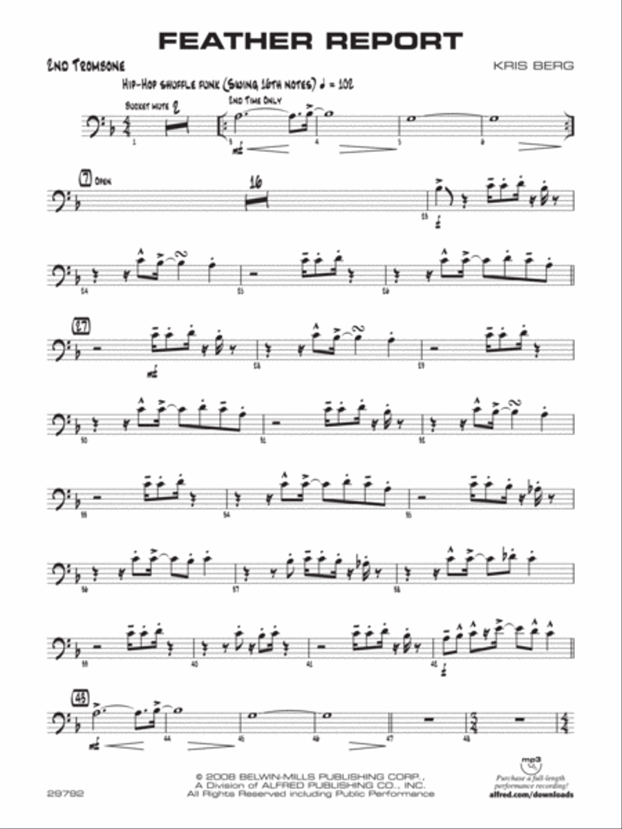 Feather Report: 2nd Trombone Jazz Ensemble scores gallery preview page 1