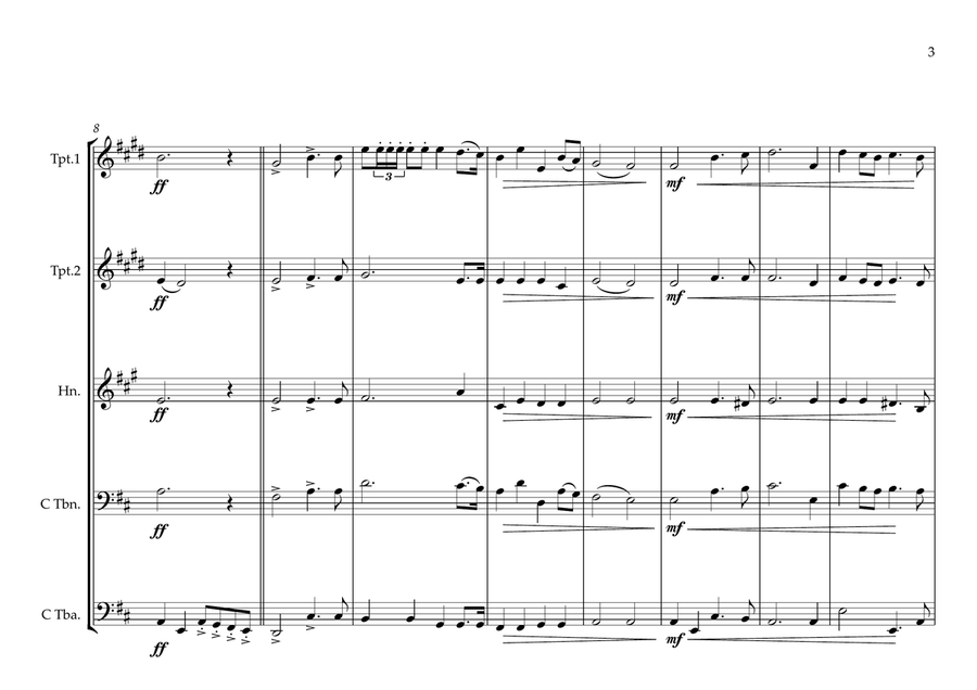Bahamian National Anthem for Brass Quintet - 