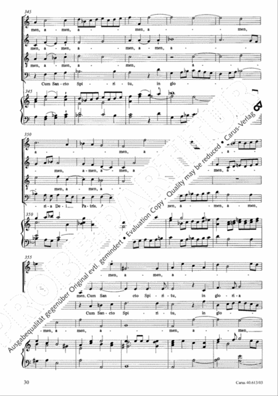 Mass in C (Missa in C) 4-Part scores gallery preview page 31
