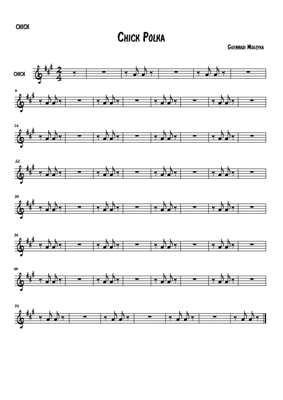 Chick Polka Piano Quartet scores gallery preview page 1