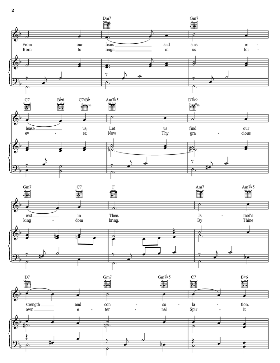 Come, Thou Long-Expected Jesus Piano, Vocal, Guitar scores gallery preview page 2