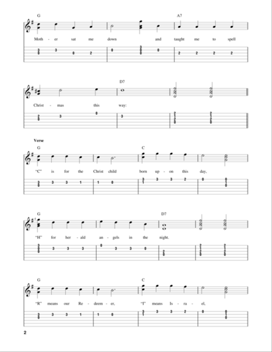 C-H-R-I-S-T-M-A-S C-H-R-I-S-T-M-A-S Guitar Tablature scores gallery preview page 2