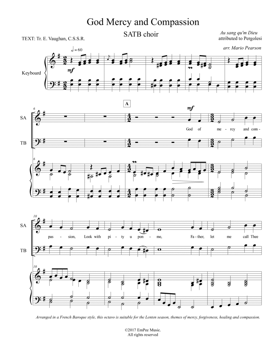 God of Mercy and Compassion SATB 4-Part scores gallery preview page 1