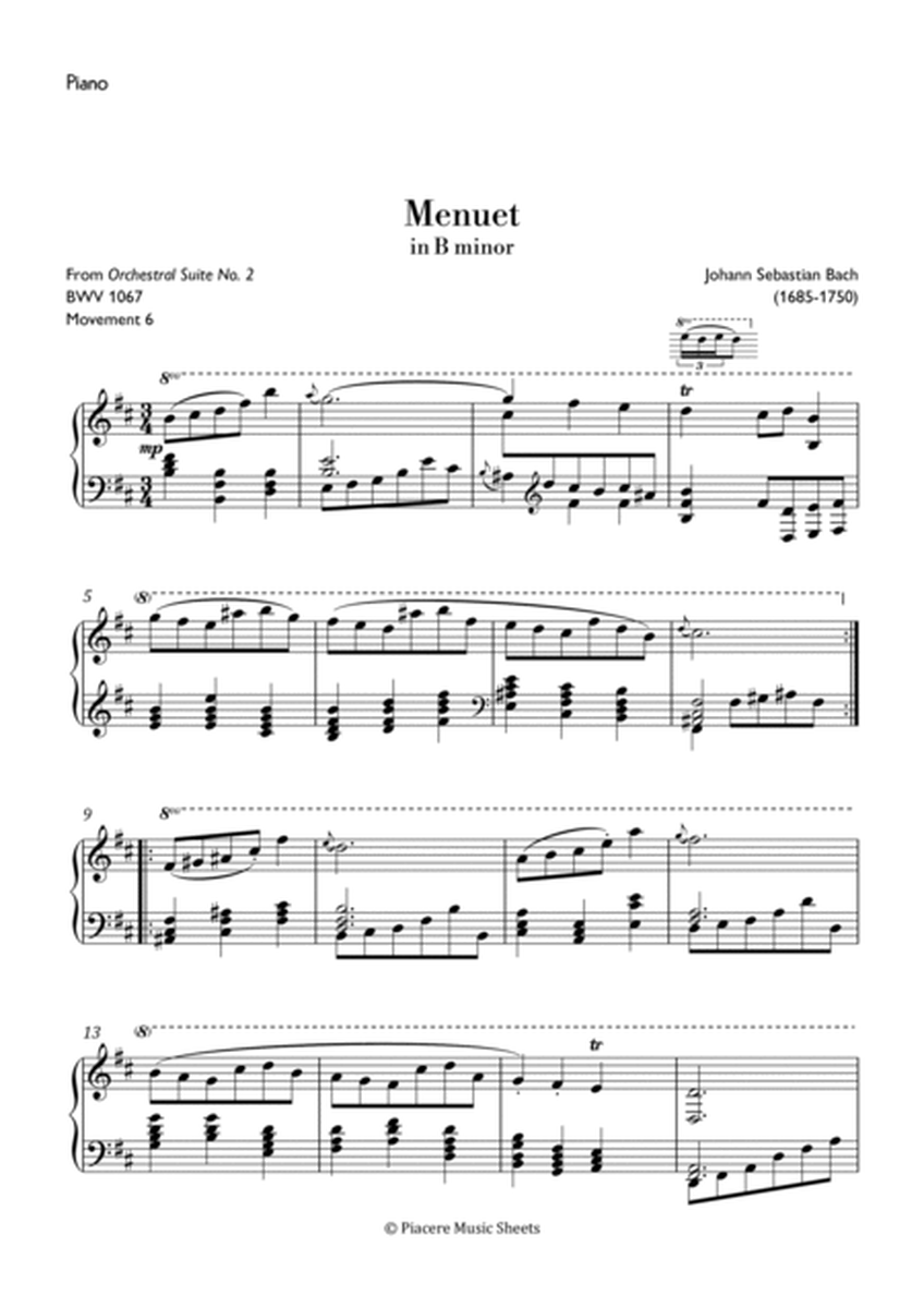 J.S. Bach - Menuet (from Orchestral Suite) in B minor - Easy image number null