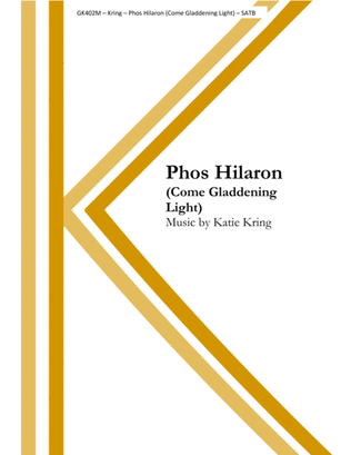 Book cover for Phos Hilaron (Come Gladdening Light) - SATB