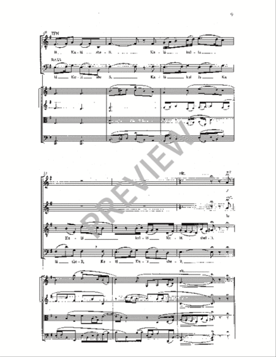 Five Hebrew Love Songs (Conductor's Full Score) Choir scores gallery preview page 9