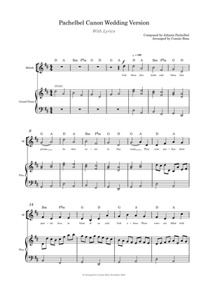 Pachelbel Canon Wedding Version solo and piano