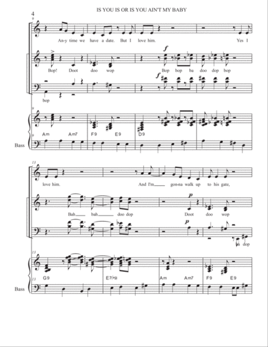 Is You Is, Or Is You Ain't (ma' Baby) 4-Part scores gallery preview page 4