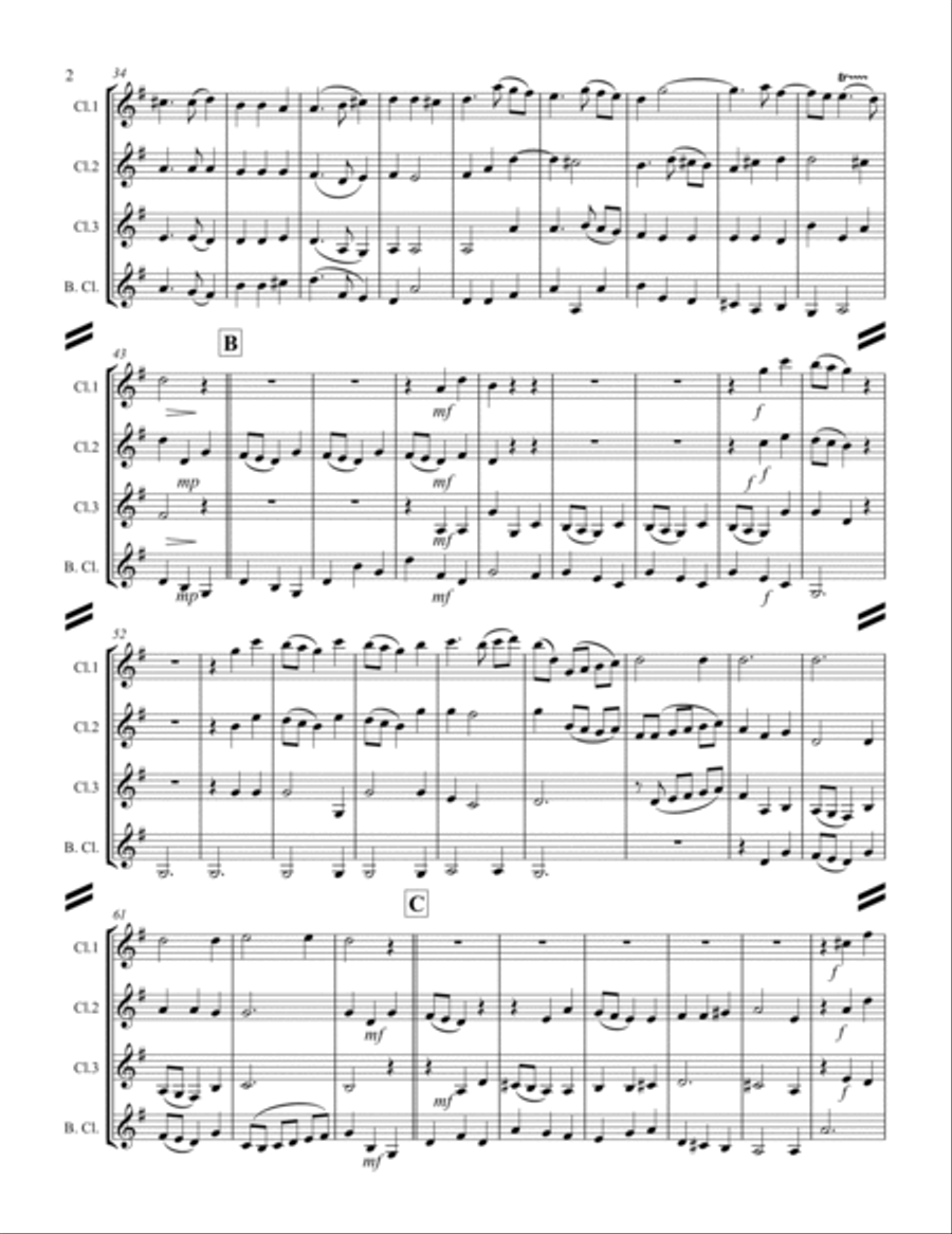 Handel - And the Glory of the Lord from Messiah (for Clarinet Quartet) Clarinet Quartet scores gallery preview page 3