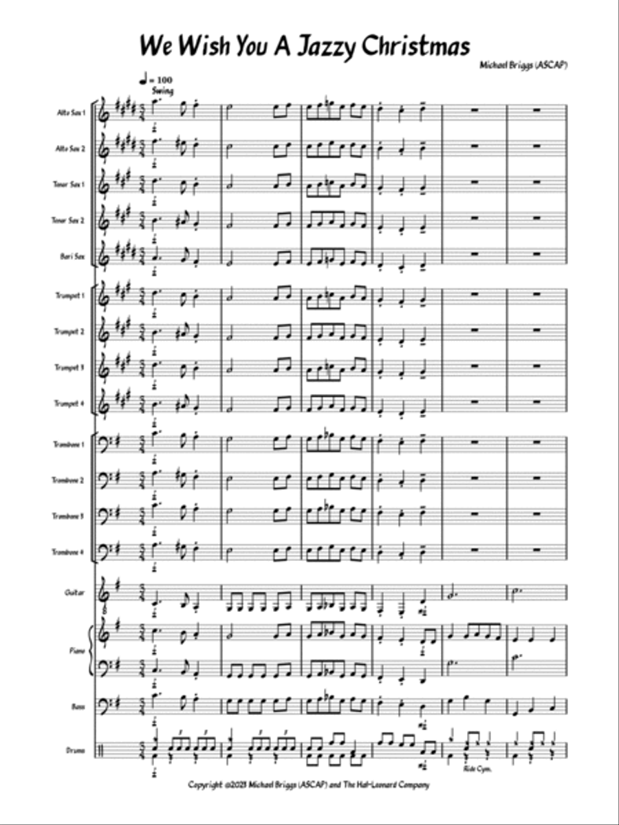 We Wish You A Jazzy Christmas Jazz Ensemble scores gallery preview page 3