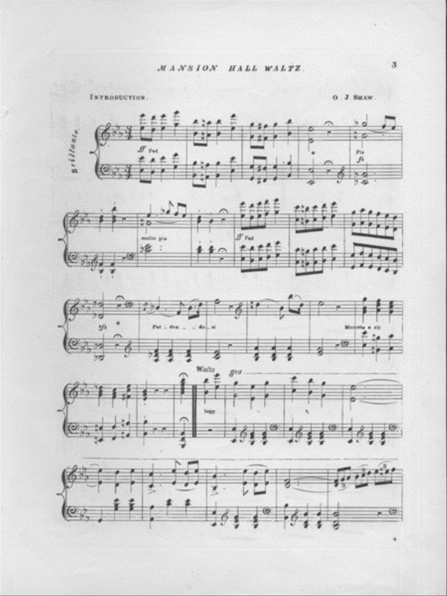 Mansion Hall, Waltz Brillante Piano Solo scores gallery preview page 2