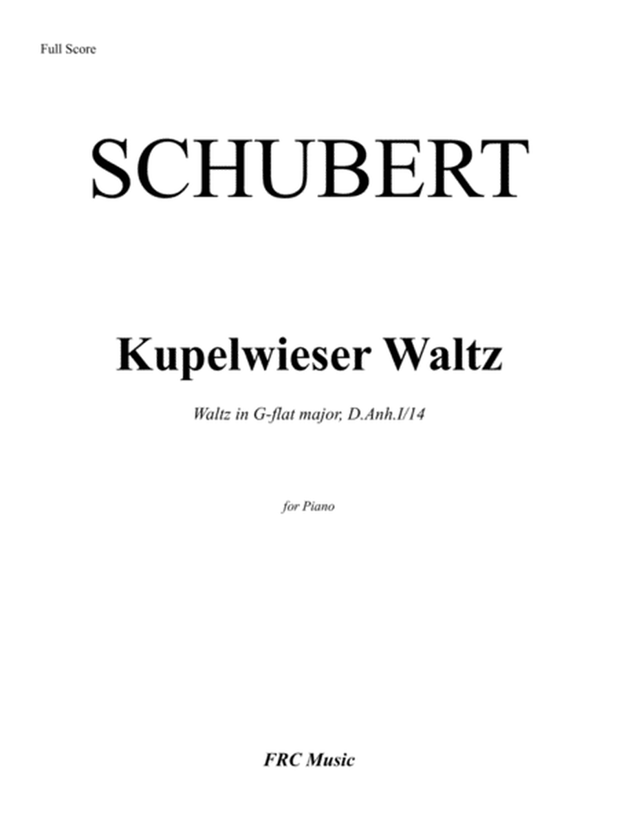 Kupelwieser Waltz - Waltz in G-flat major, D.Anh.I/14 for PIANO SOLO image number null