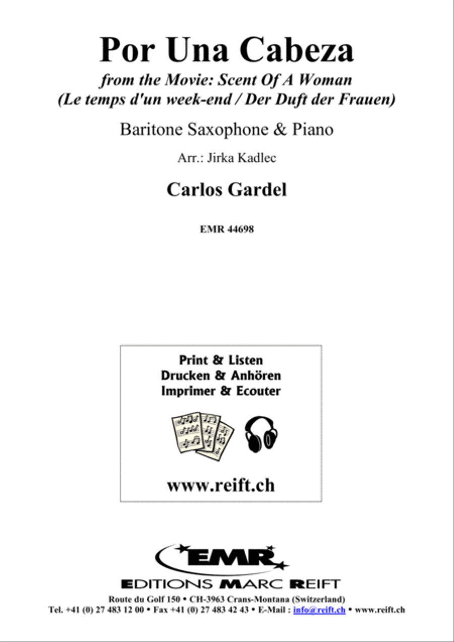 Por Una Cabeza Baritone Saxophone scores gallery preview page 1