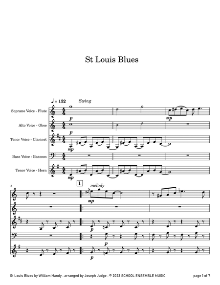 St Louis Blues by Handy for Woodwind Quartet in Schools image number null