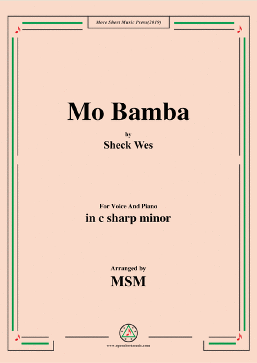 Mo Bamba,in c sharp minor,for Voice and Piano