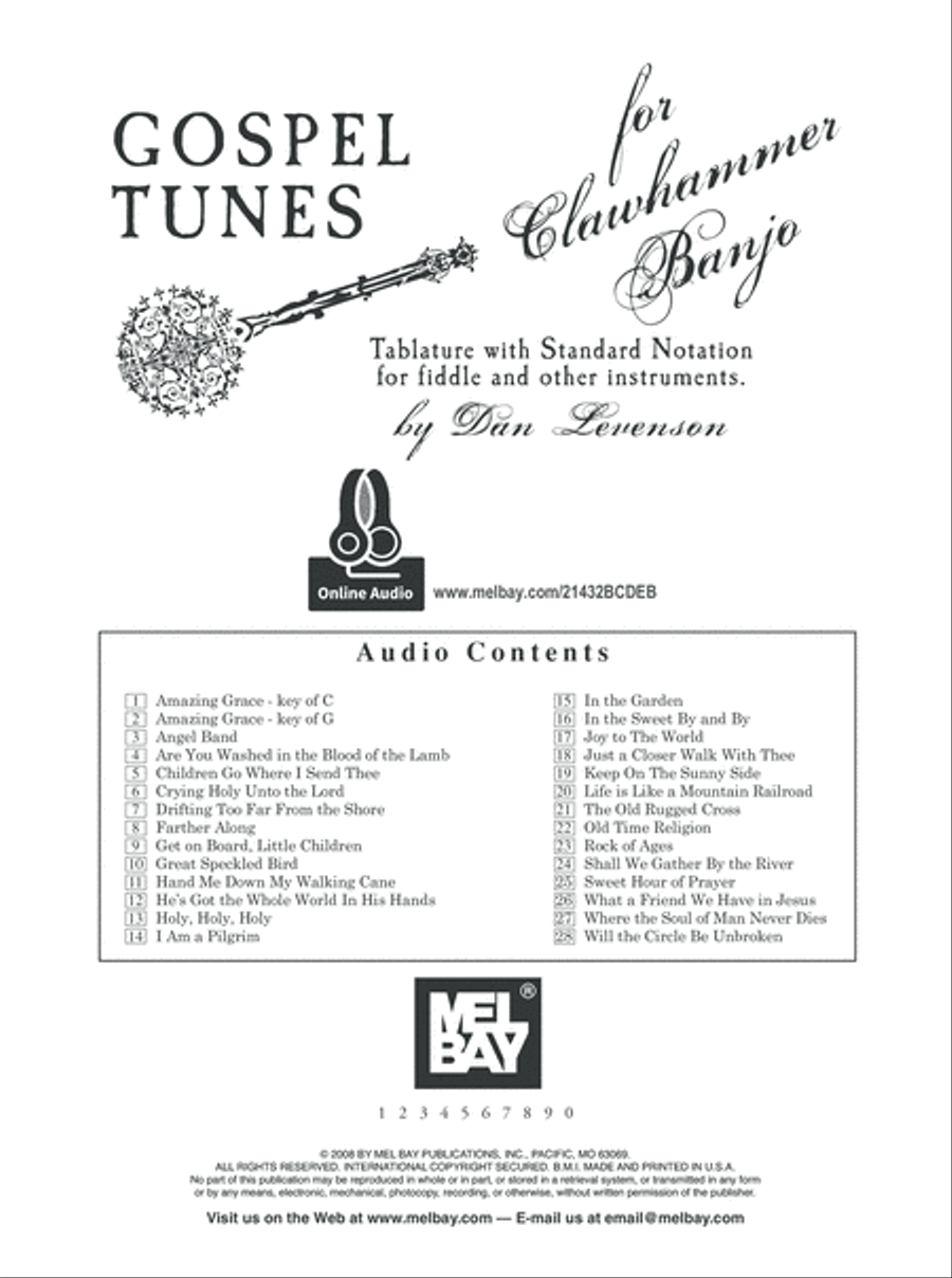 Gospel Tunes for Clawhammer Banjo-Tablature with Standard Notation for Fiddle & Other Instruments image number null