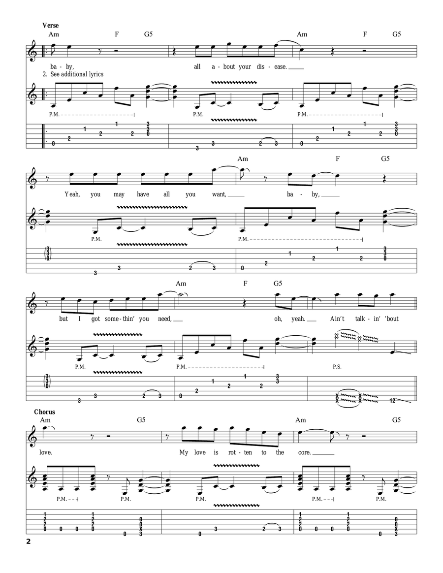 Ain't Talkin' 'Bout Love Acoustic Guitar scores gallery preview page 2