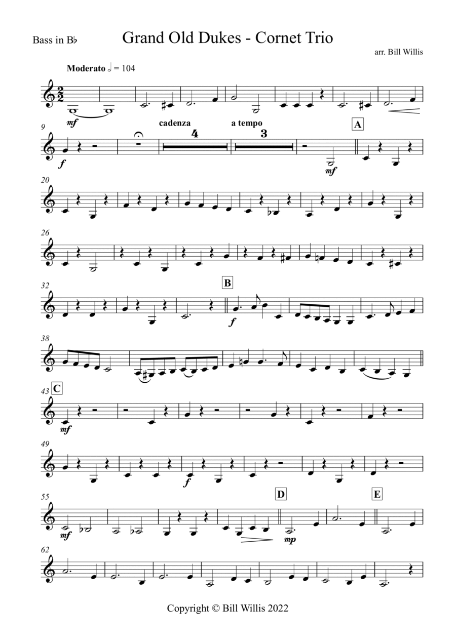 Grand Old Dukes - Cornet Trio Brass Trio scores gallery preview page 1