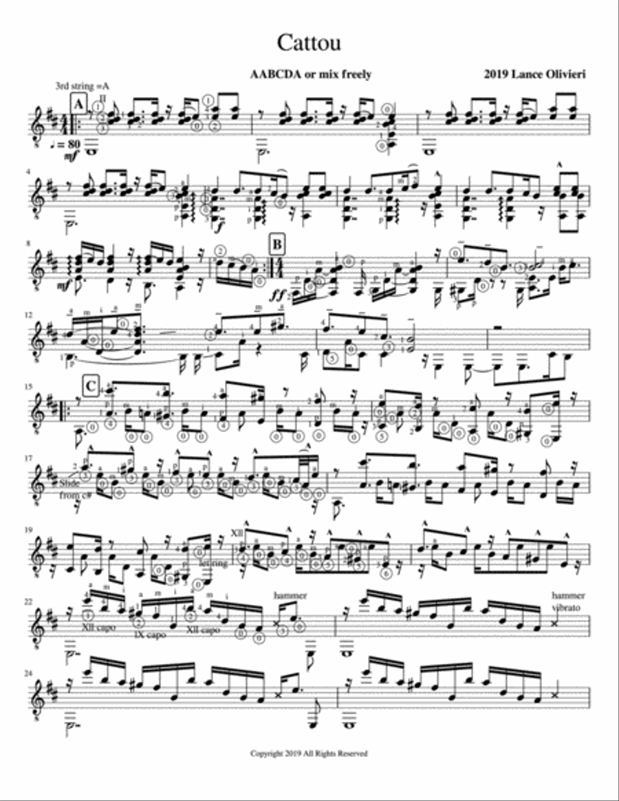 Cattou Electric Guitar scores gallery preview page 2
