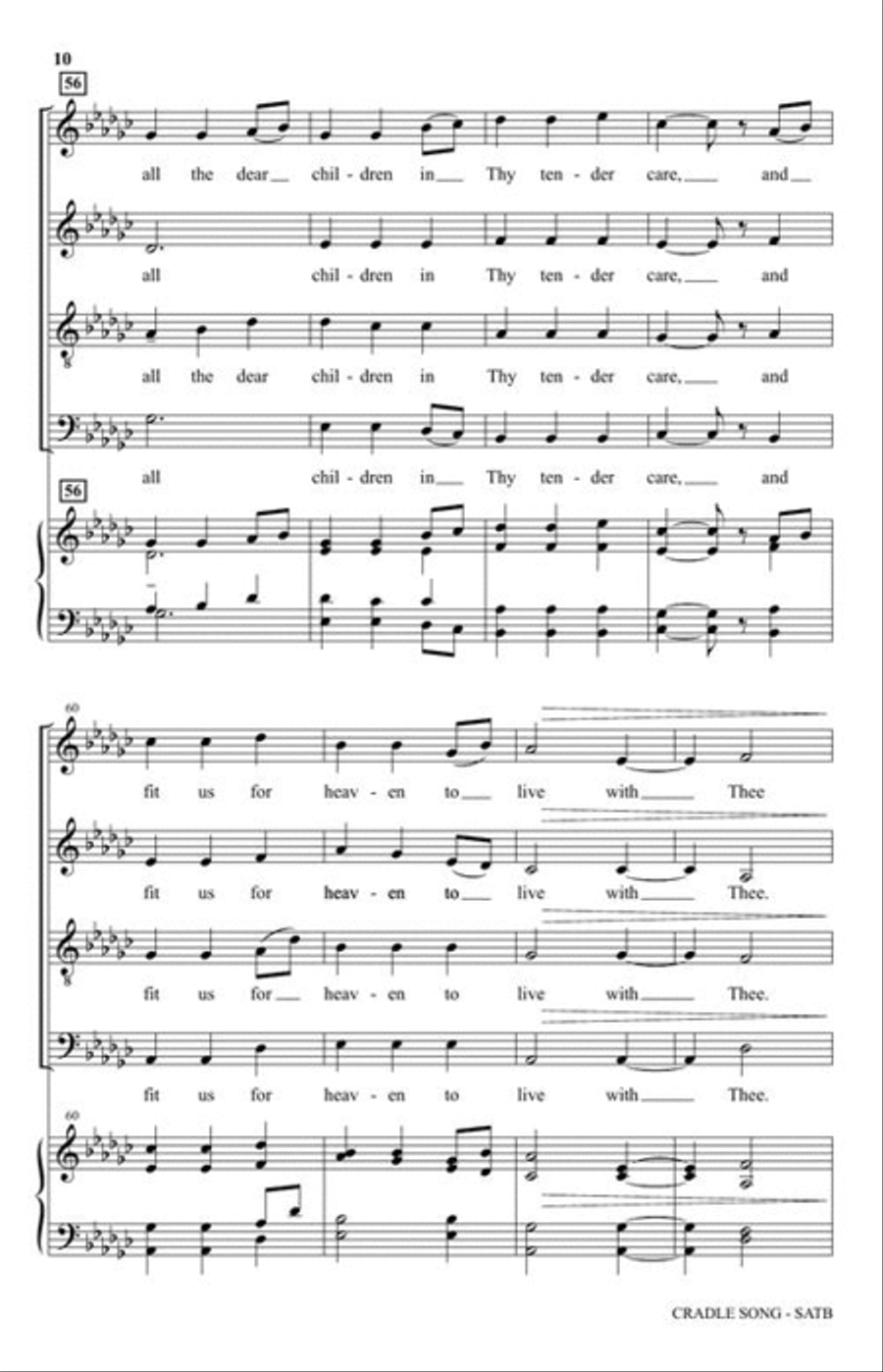 Cradle Song (Away in a Manger) 4-Part scores gallery preview page 7