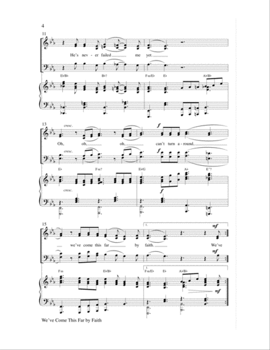 We've Come This Far By Faith Choir scores gallery preview page 4