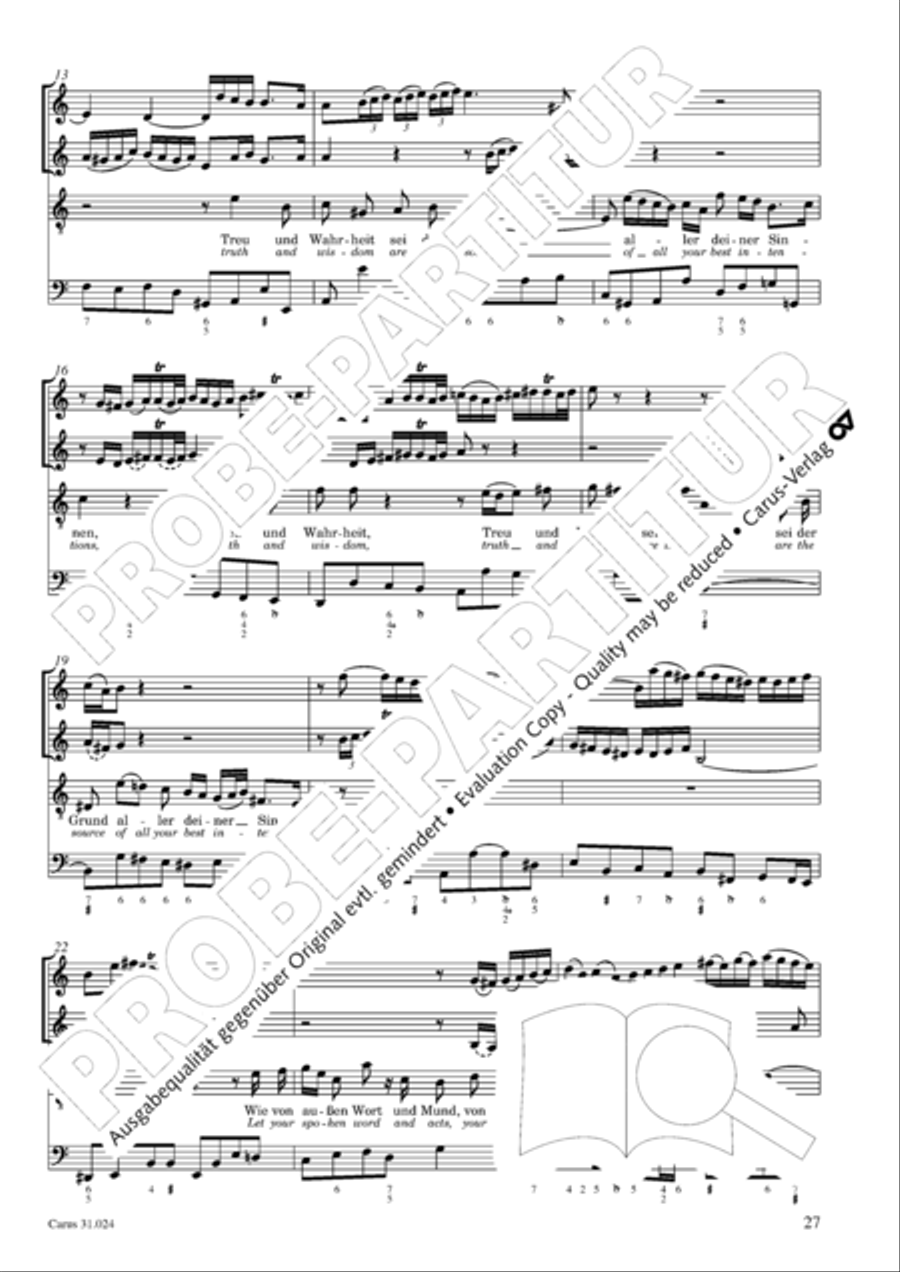 A conscience pure (Ein ungefarbt Gemute) 4-Part scores gallery preview page 28