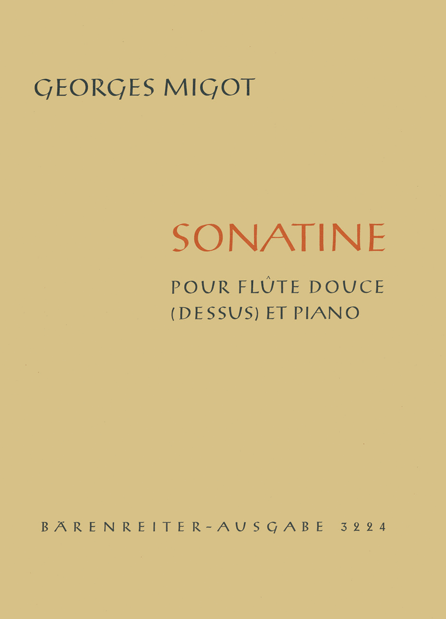 Sonatine for Descant Recorder and Piano Soprano Recorder scores gallery preview page 1
