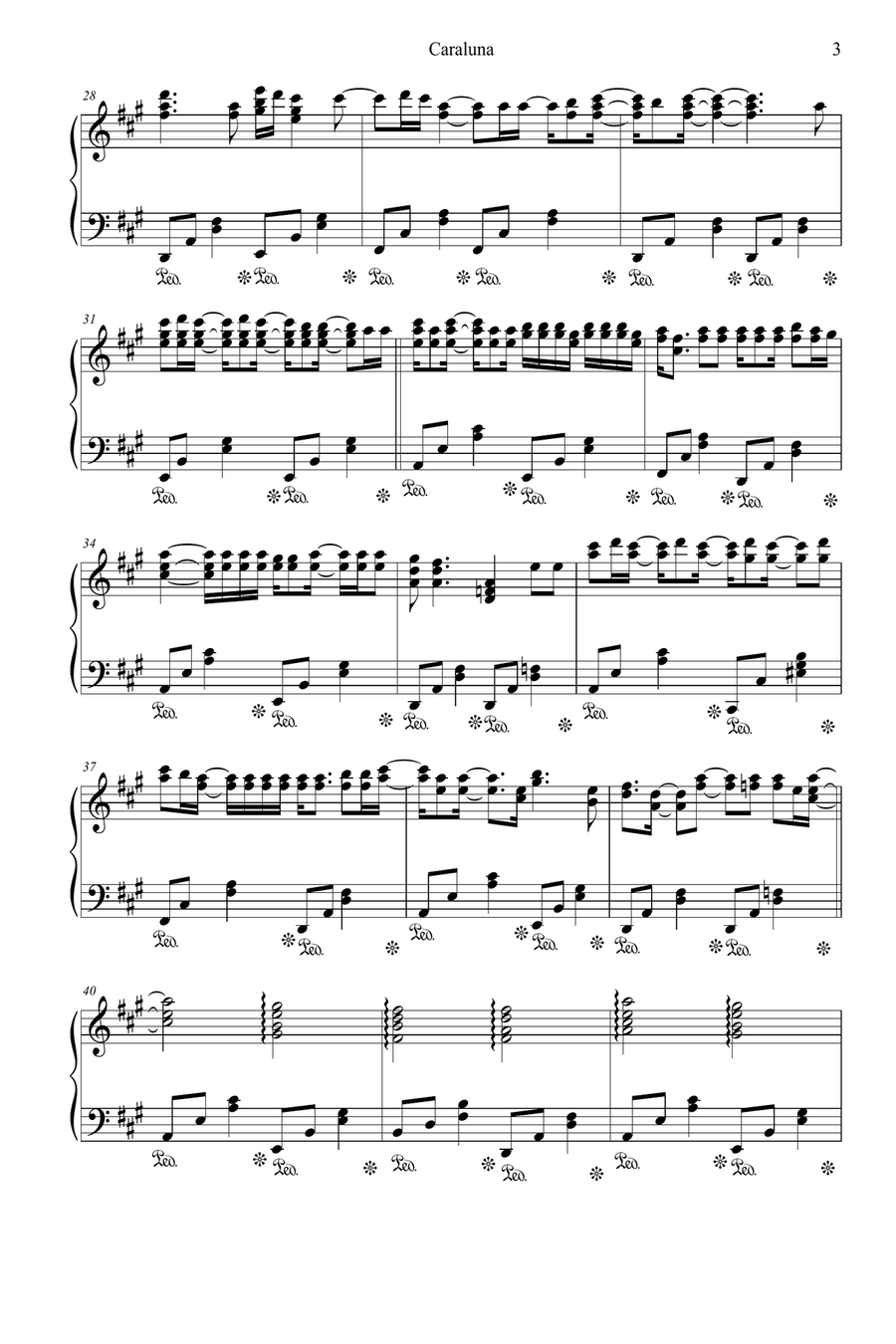 Caraluna Piano Solo scores gallery preview page 3