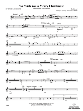 We Wish You a Merry Christmas!: B-flat Tenor Saxophone