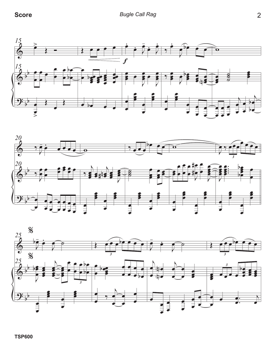 BUGLE CALL RAG - TRUMPET SOLO with Piano Accompaniment B-Flat Trumpet scores gallery preview page 2
