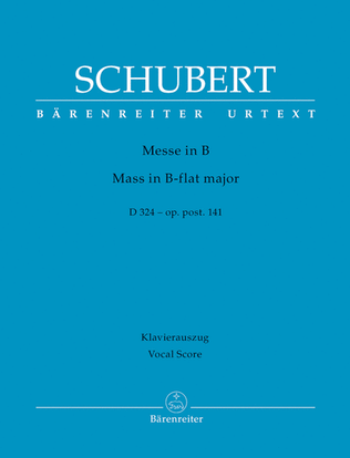 Book cover for Missa B flat major, Op. post.141 D 324