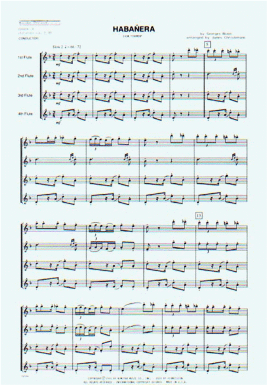 Habanera (from 'Carmen') Flute Quartet scores gallery preview page 2