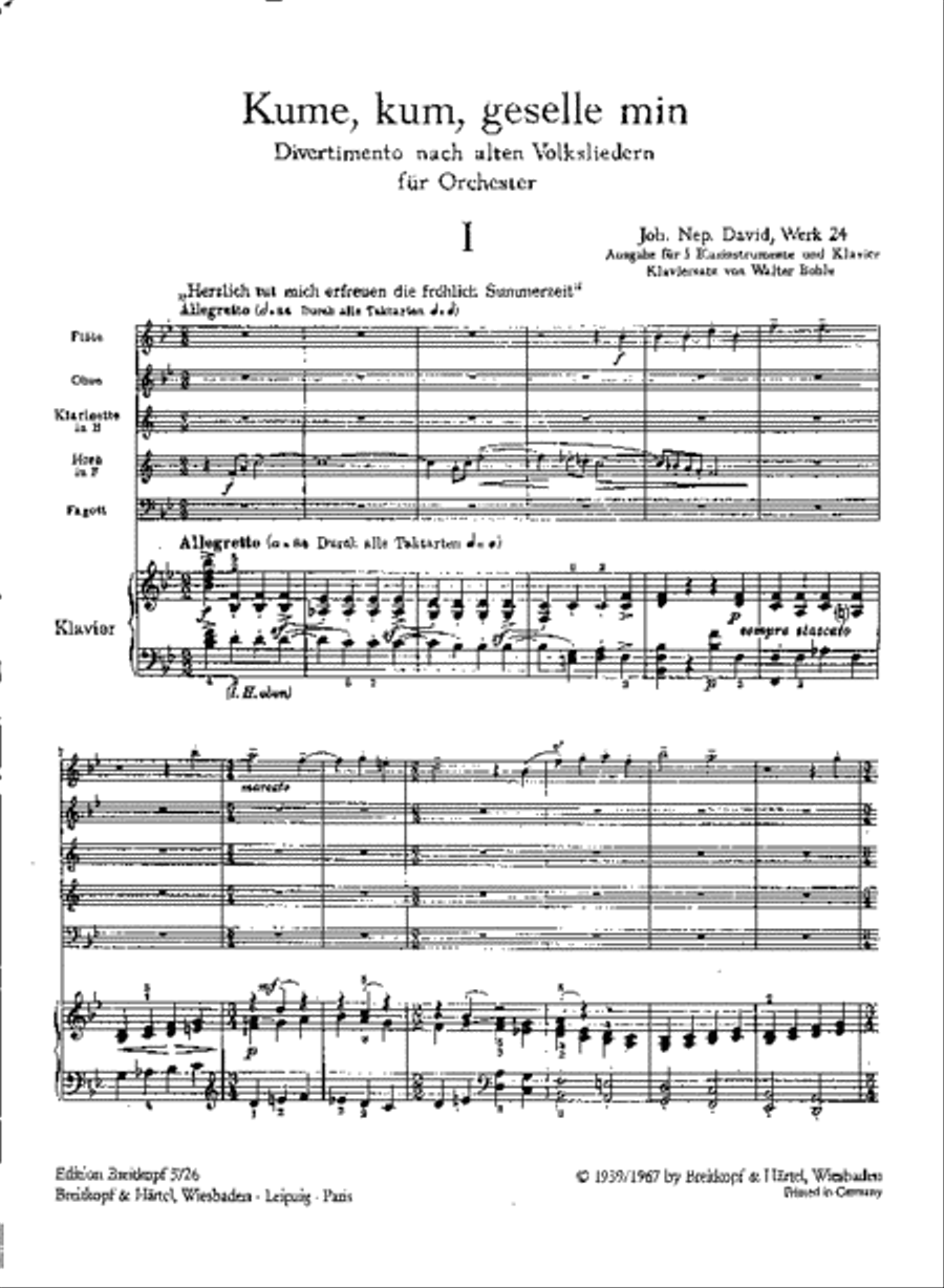 Kume, kum, geselle min Werk 24 Chamber Music scores gallery preview page 2