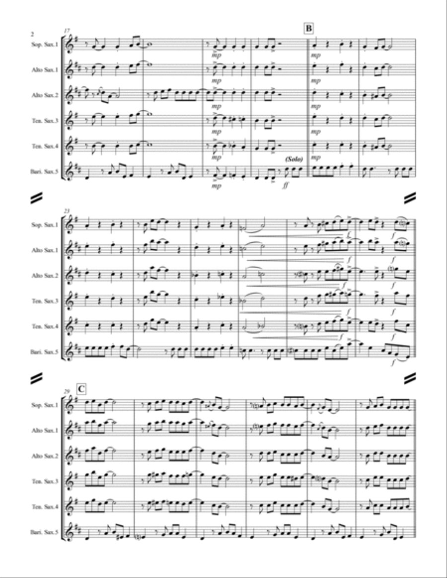 Blue Moon Saxophone Quintet scores gallery preview page 3