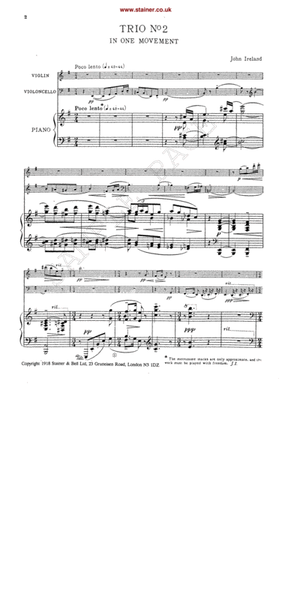 Piano Trio No. 2 in One Movement. Violin, Cello and Piano